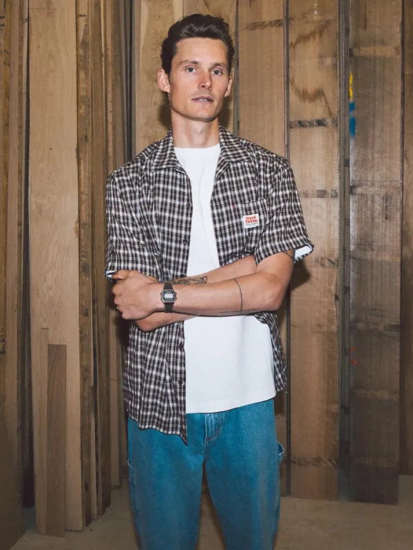 Hard Yakka X Thrills Short Sleeve Check Shirt - Postal Brown sold by Thrills