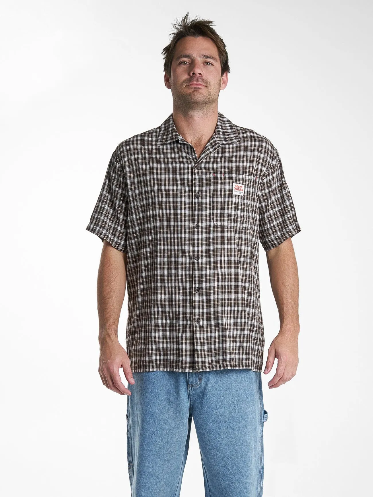 Hard Yakka X Thrills Short Sleeve Check Shirt - Postal Brown sold by Thrills product image thumbnail 2