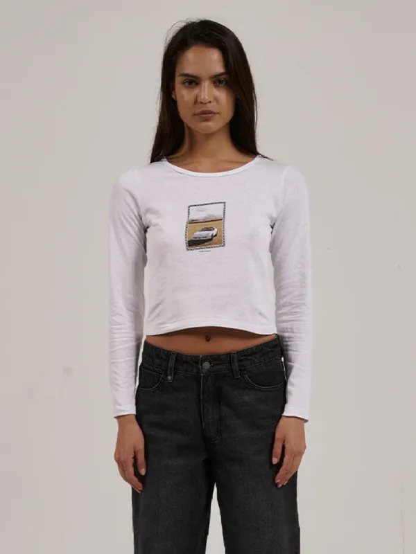 Field Of Speed Mini Long Sleeve Tee - White sold by Thrills