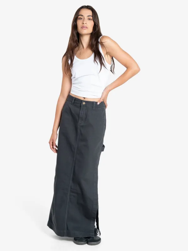 Carpenter Maxi Skirt - Dark Charcoal sold by Thrills