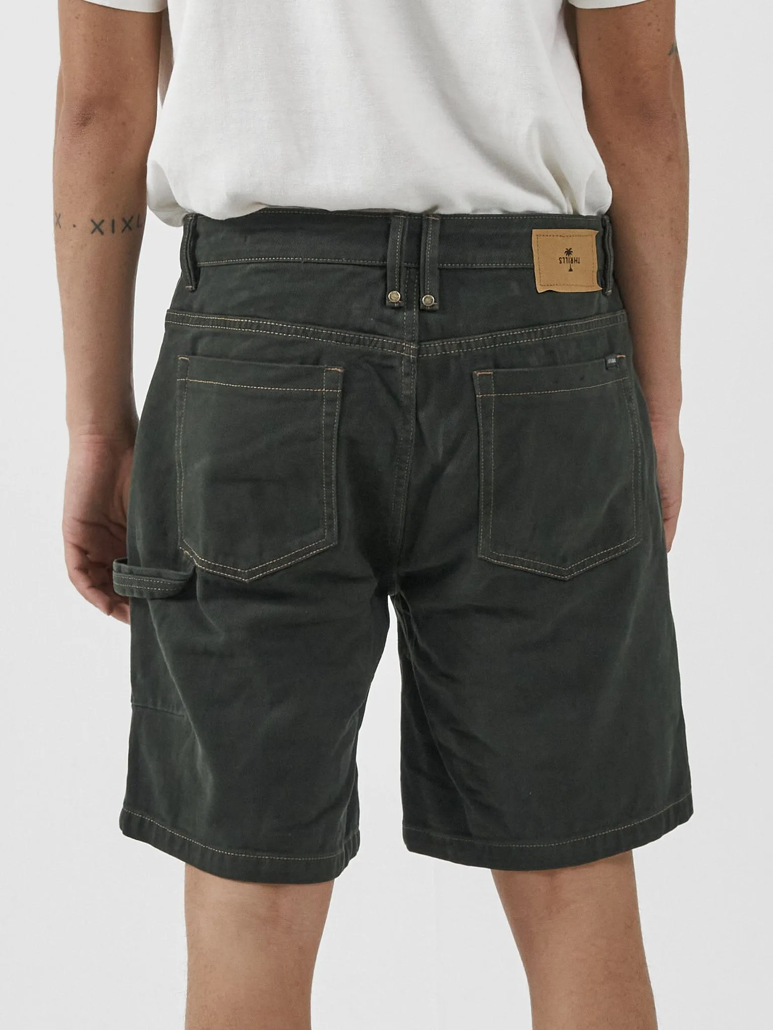 Slacker Denim Short - Oil Green-Tobacco sold by Thrills product image thumbnail 2