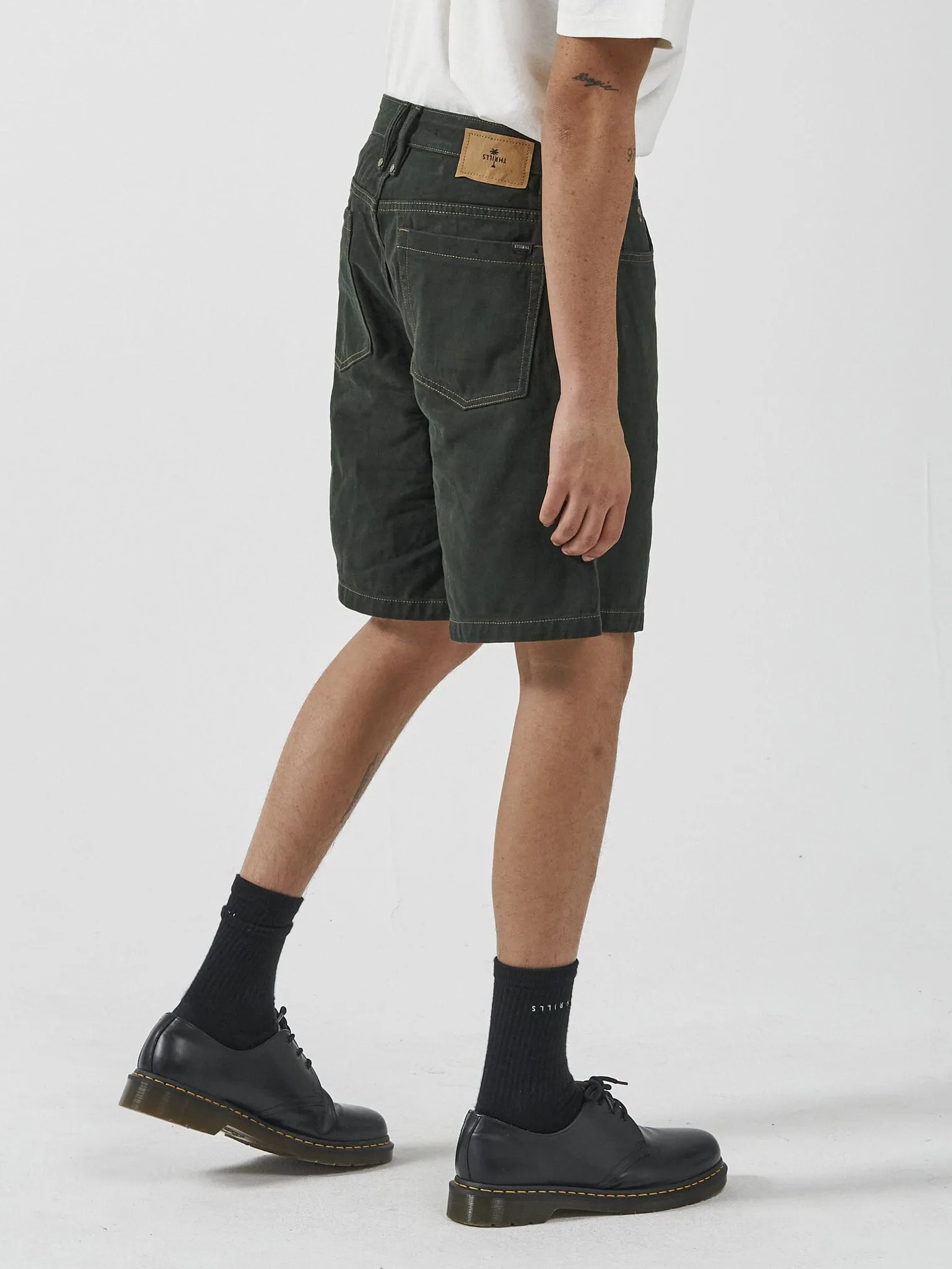 Slacker Denim Short - Oil Green-Tobacco sold by Thrills product image thumbnail 3