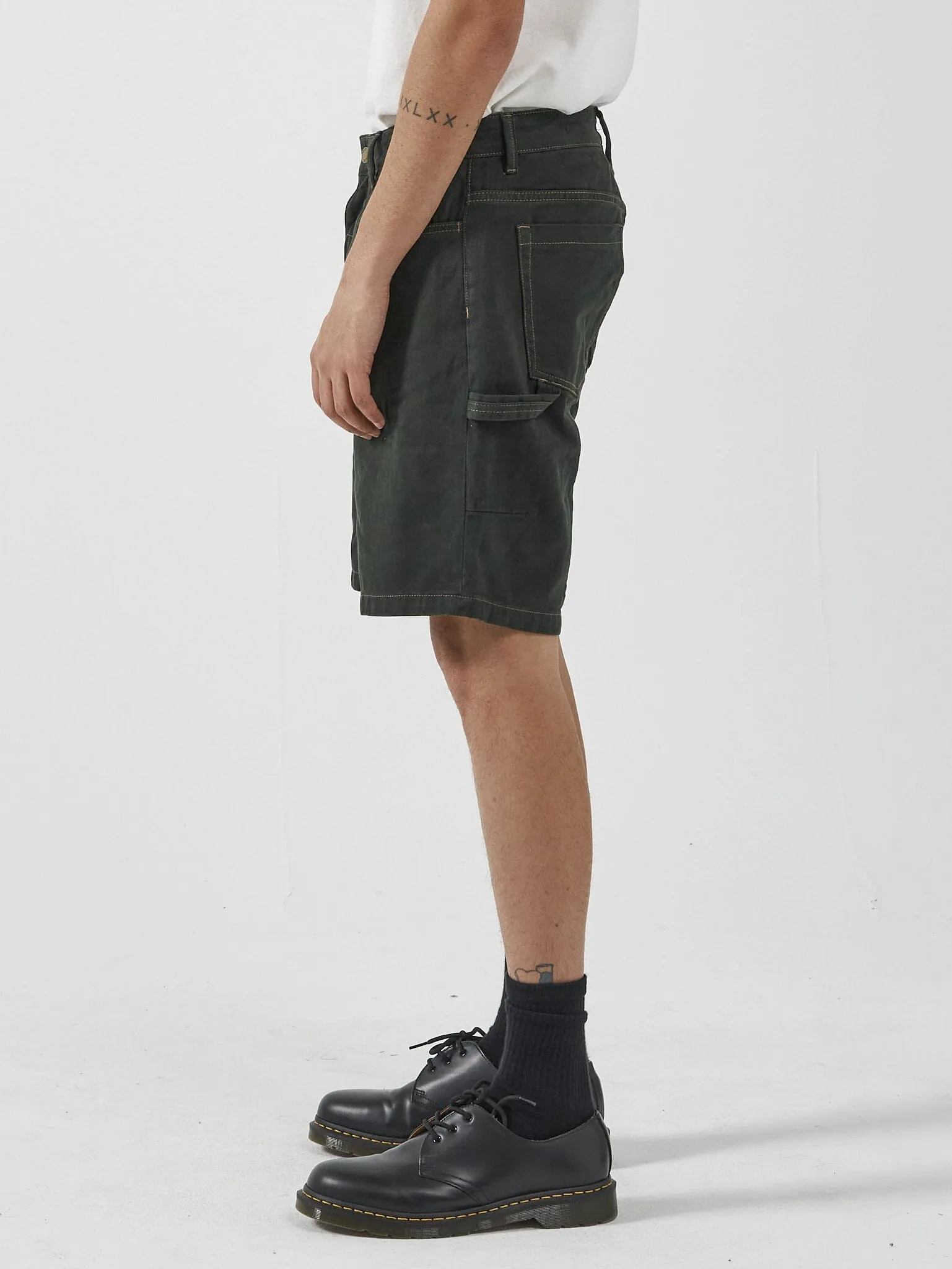 Slacker Denim Short - Oil Green-Tobacco sold by Thrills product image thumbnail 4