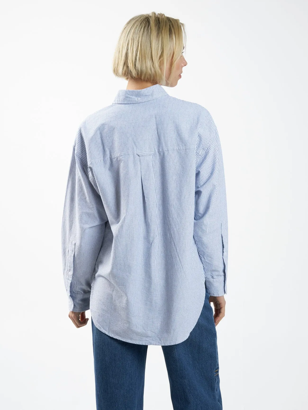 Maxwell Oxford Oversized Shirt - Royal Blue Stripe sold by Thrills product image thumbnail 5