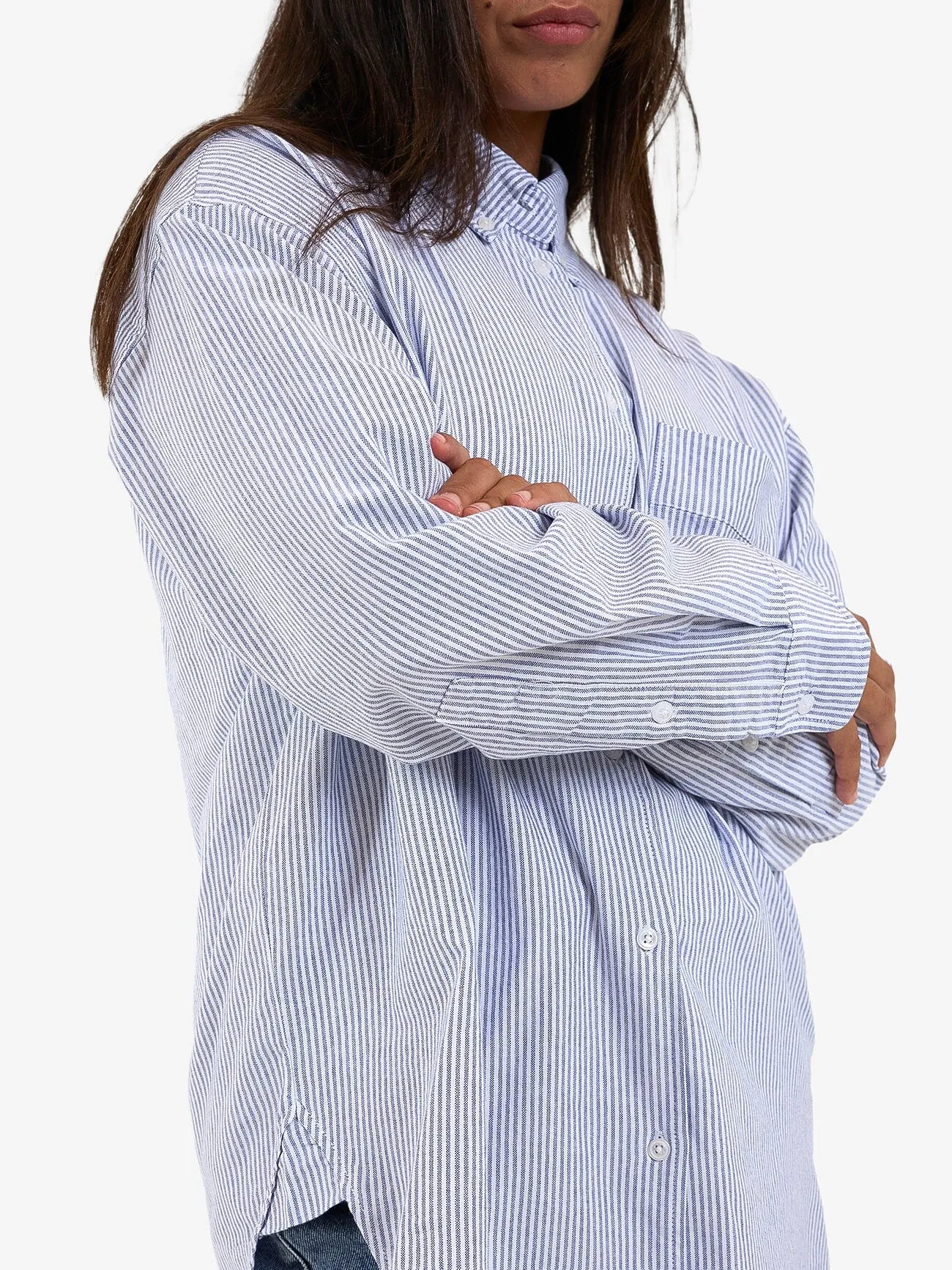 Maxwell Oxford Oversized Shirt - Royal Blue Stripe sold by Thrills product image thumbnail 3