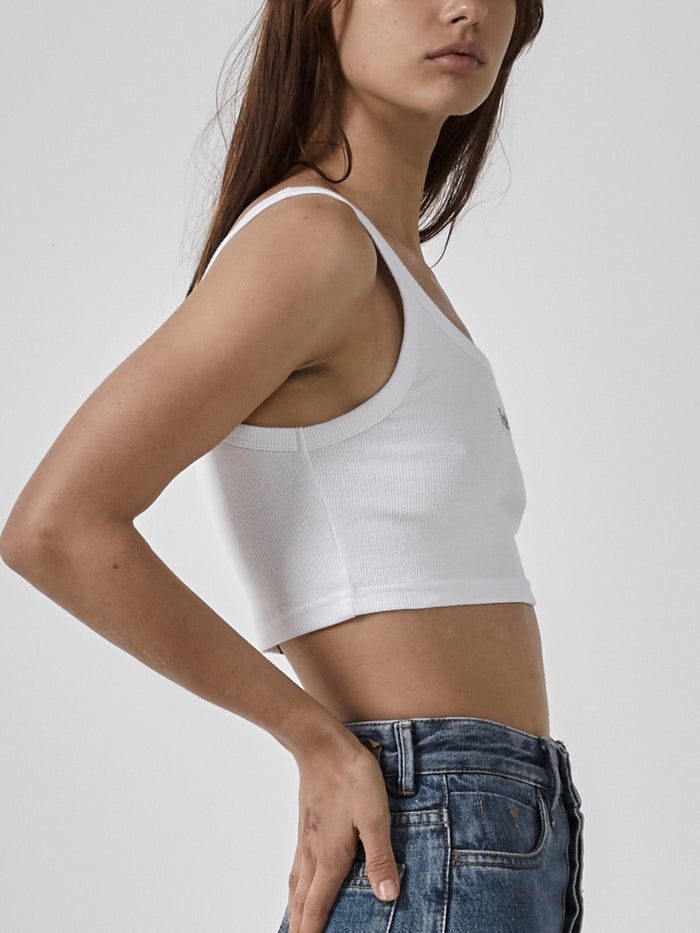Paradox of Paradise Retro Crop Tank - White sold by Thrills product image thumbnail 3