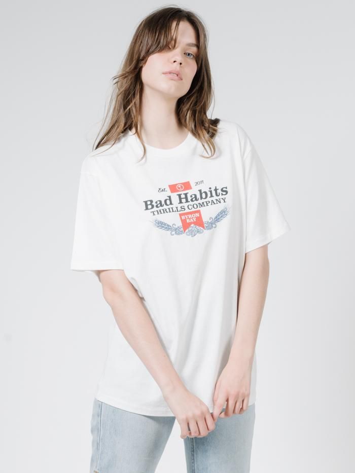 Bad Habits Merch Tee - Dirty White sold by Thrills