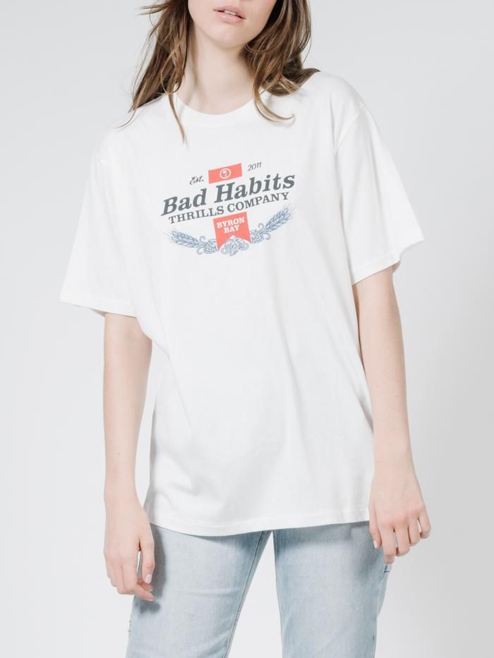 Bad Habits Merch Tee - Dirty White sold by Thrills product image thumbnail 4