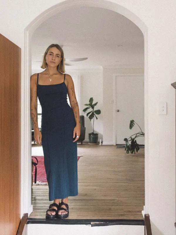 Rib Seam Dress - Sea Blue made by Thrills