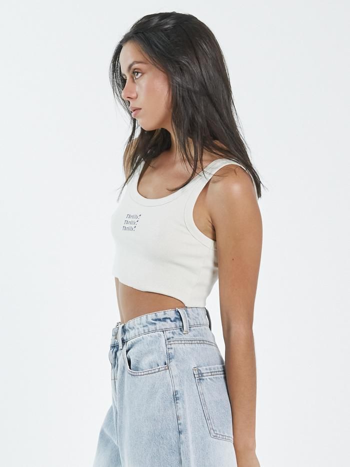 Thrills Unlimited Retro Crop Tank - Heritage White sold by Thrills product image thumbnail 5