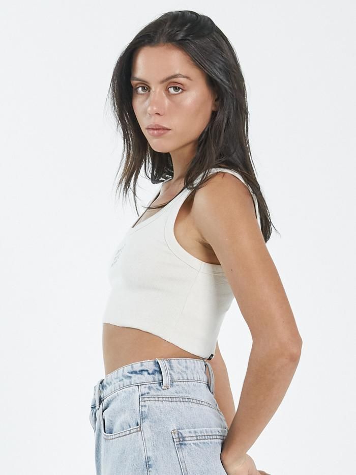 Thrills Unlimited Retro Crop Tank - Heritage White sold by Thrills product image thumbnail 4