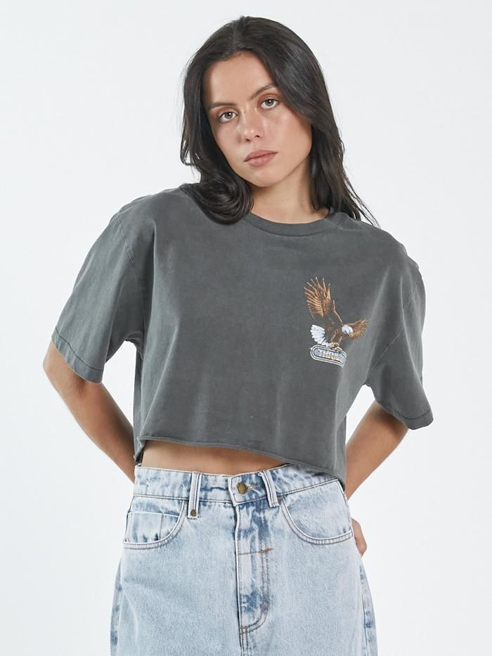 Gold Wing Merch Super Crop Tee - Merch Black sold by Thrills