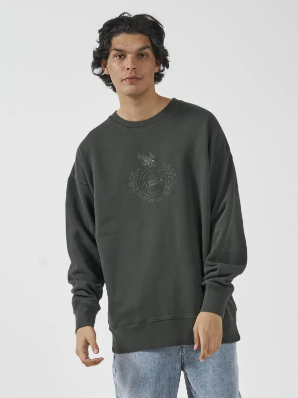 Engineered For Speed Slouch Crew Neck Fleece - Oil Green sold by Thrills
