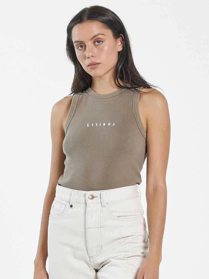 Minimal Thrills Racer Front Tank - Walnut sold by Thrills