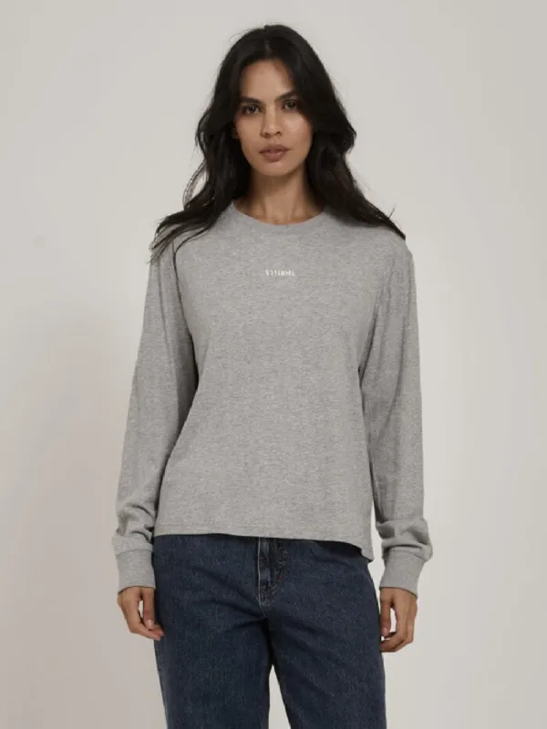 Minimal Thrills LS Tee - Grey Marle sold by Thrills
