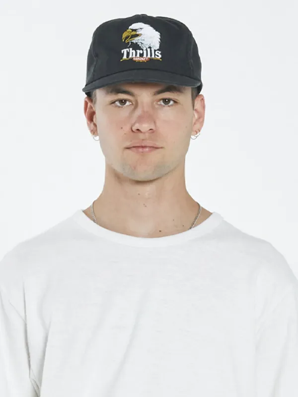 Roadhouse 5 Panel Cap - Washed Black sold by Thrills