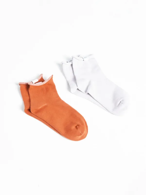 Sub Rosa Multi 2 Pack Socks - Lilac Ash - Burnt Orange made by Thrills