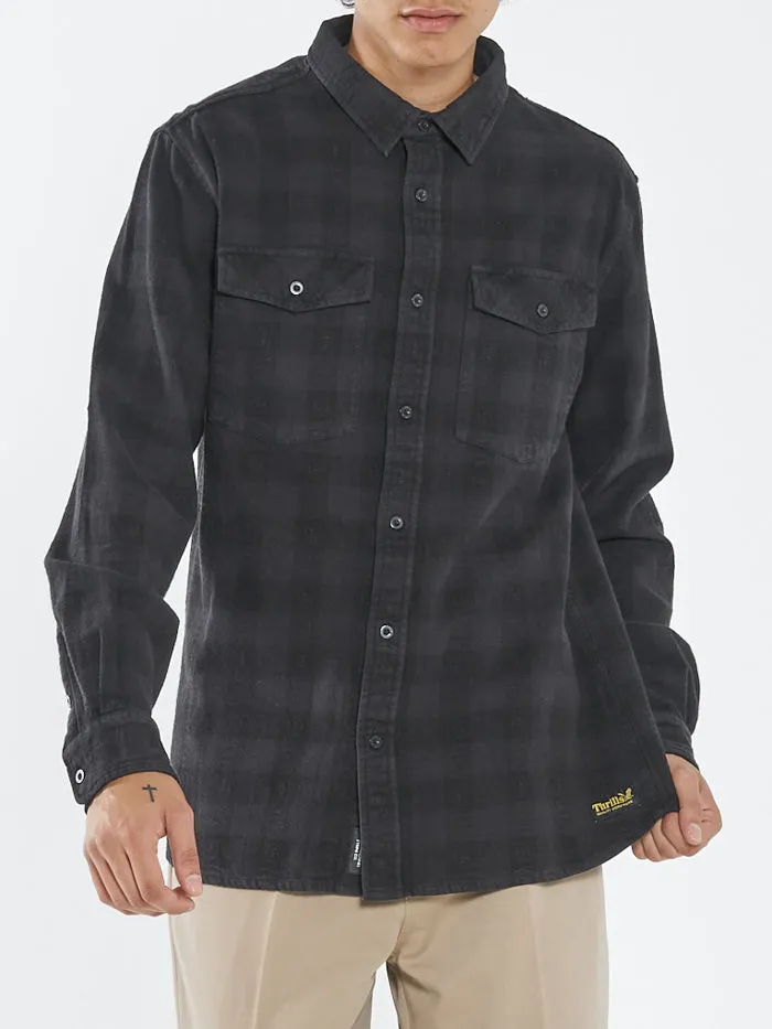 Liste Long Sleeve Flannel - Black sold by Thrills product image thumbnail 5