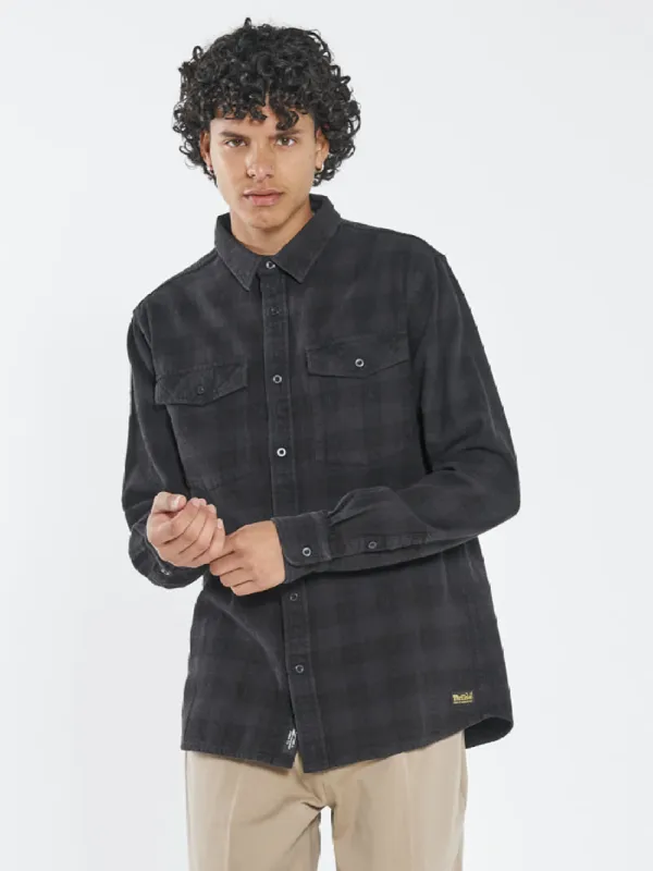 Liste Long Sleeve Flannel - Black sold by Thrills