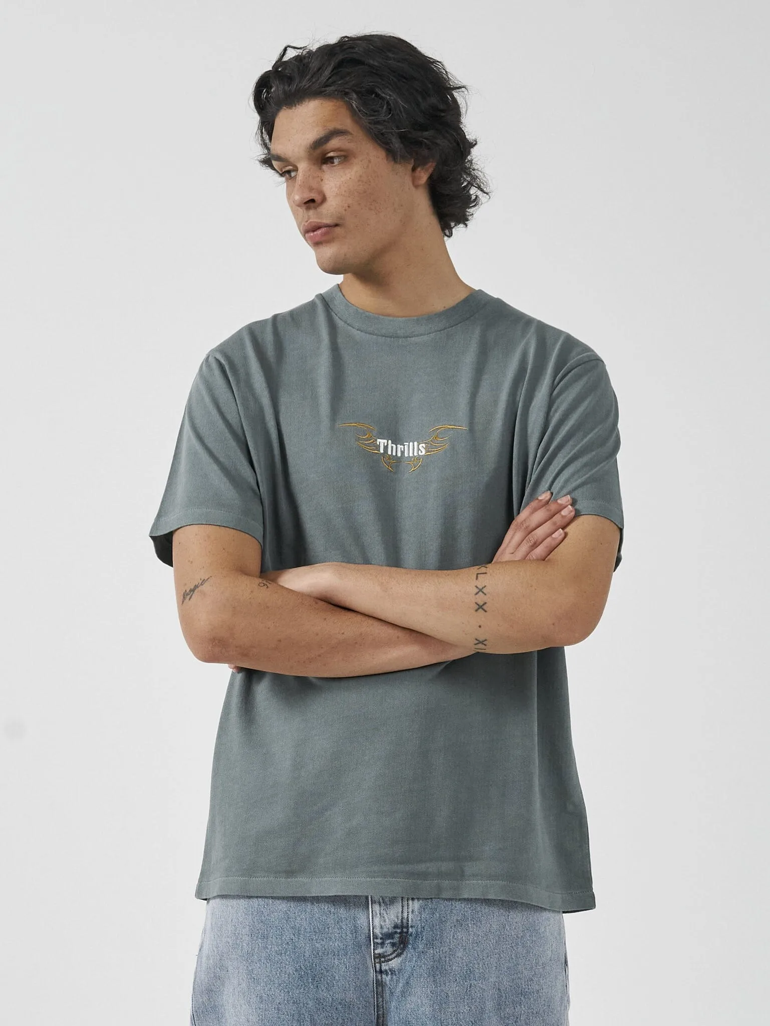 Thrills Golden Wings Merch Fit Tee - Scrubs Green sold by Thrills product image thumbnail 3