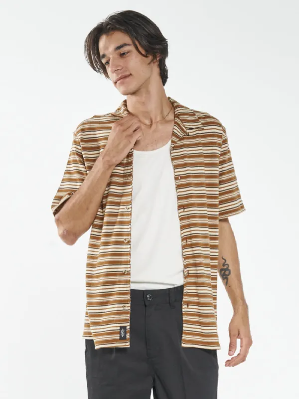 Los Thrills Stripe Bowling Shirt - Stone sold by Thrills