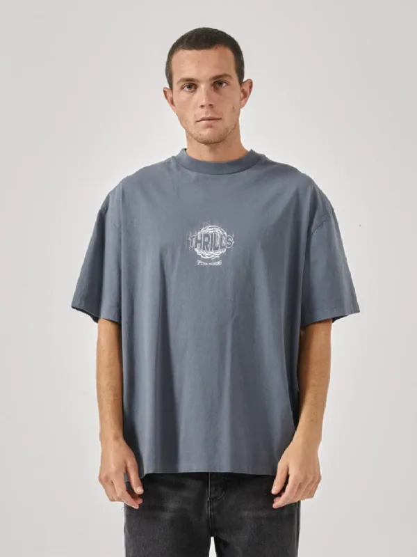 Spectral Static Box Fit Oversize Tee - Dark Slate sold by Thrills