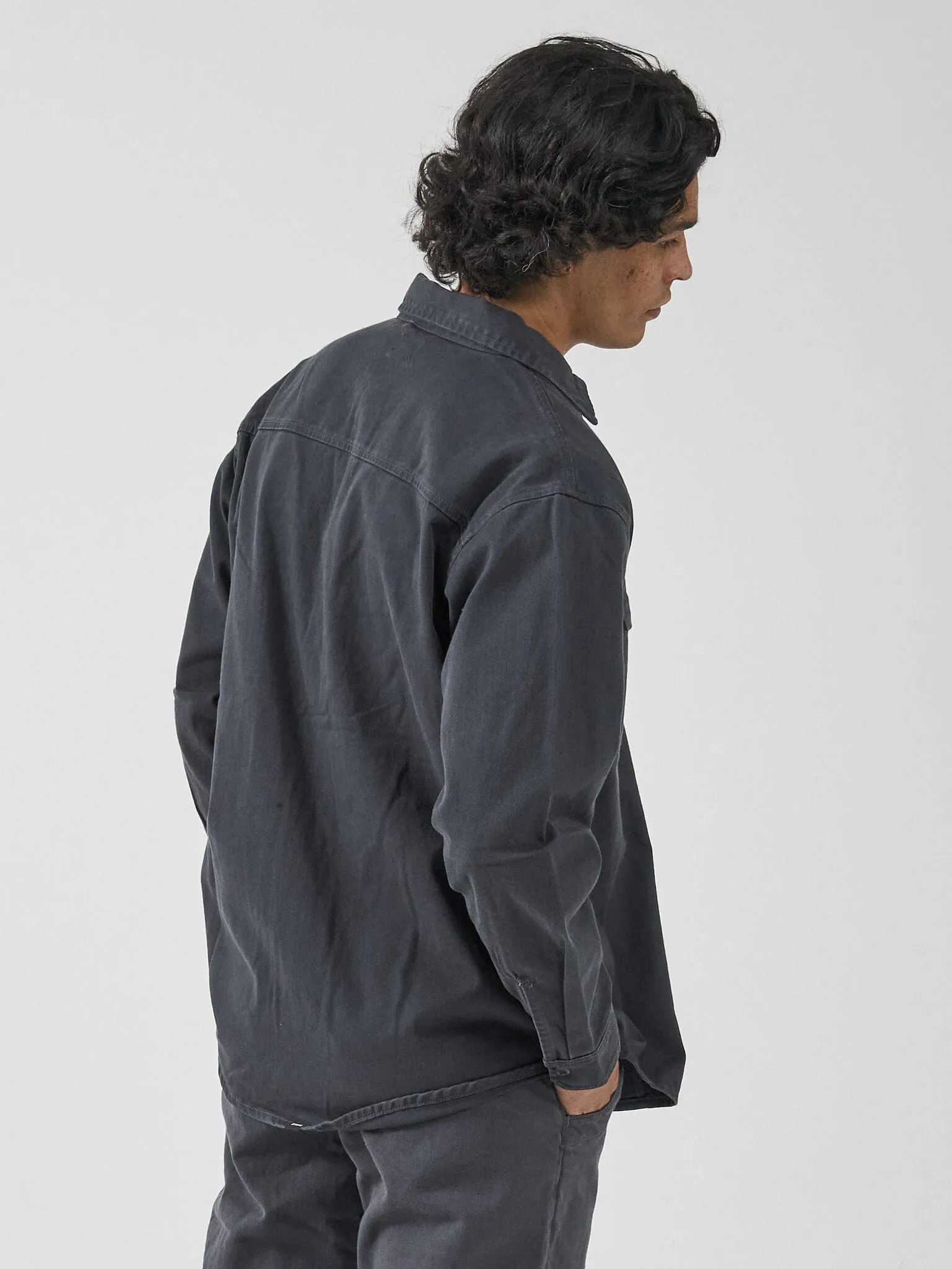 Thrills Union Long Sleeve Work Shirt - Petrol sold by Thrills product image thumbnail 2