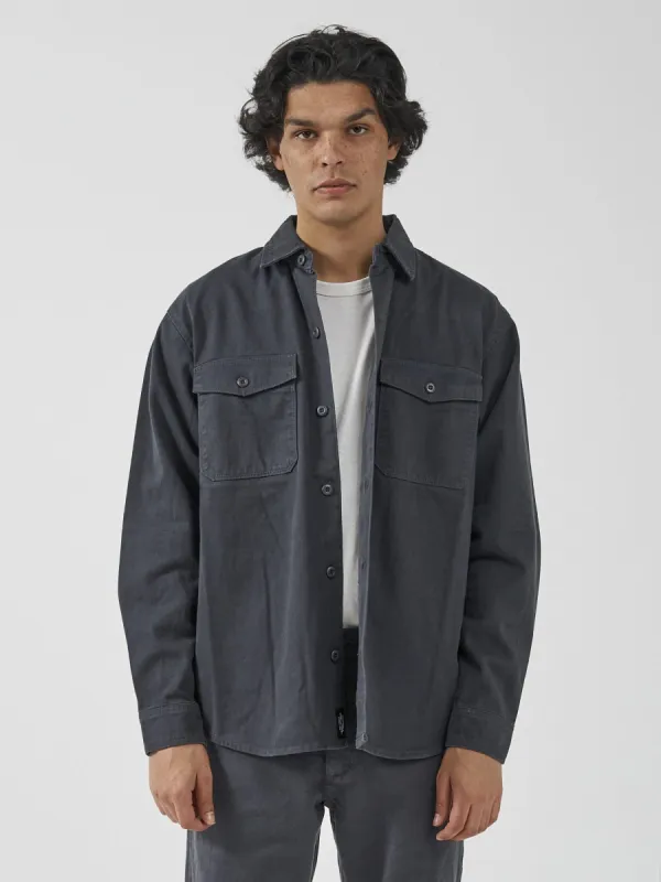 Thrills Union Long Sleeve Work Shirt - Petrol sold by Thrills