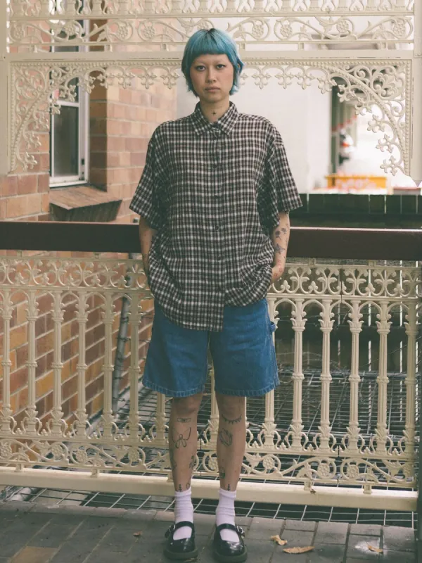 Womens Hard Yakka X Thrills Short Sleeve Check Shirt - Postal Brown sold by Thrills