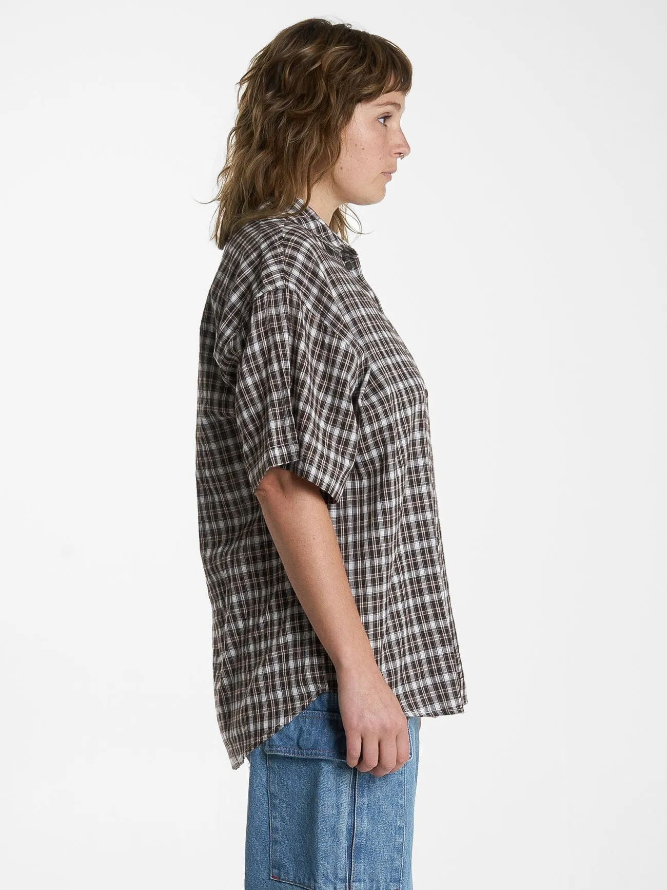 Womens Hard Yakka X Thrills Short Sleeve Check Shirt - Postal Brown sold by Thrills product image thumbnail 5
