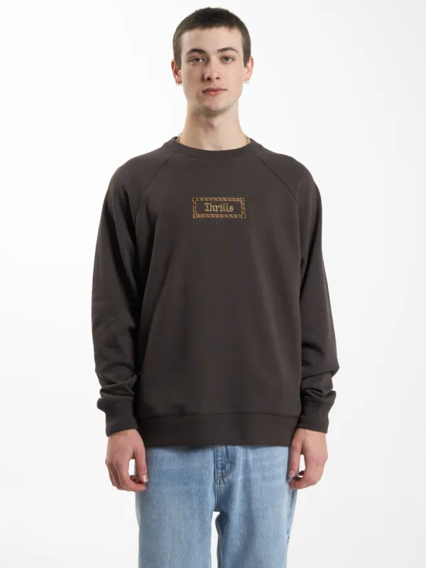 Linked Oversize Raglan Crew - Chocolate Plum sold by Thrills
