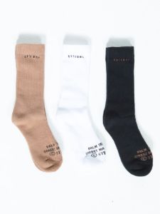 Minimal Thrills 3 Pack Sock - Cork/Merch Black/White sold by Thrills
