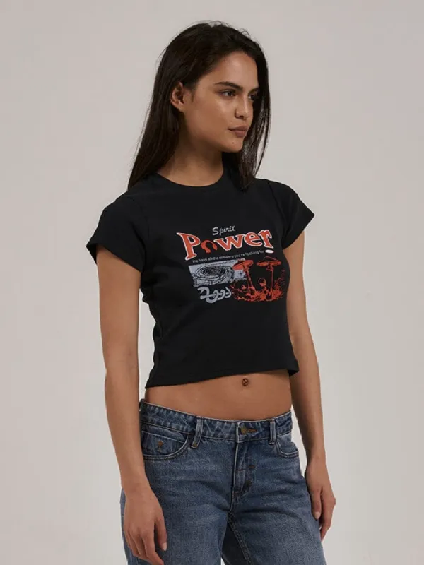 Spirit Power Mini Tee - Washed Black sold by Thrills