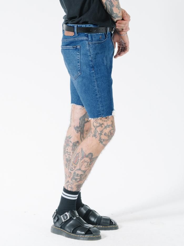 Destroyed Bones Denim Short - Rinsed Blues sold by Thrills product image thumbnail 3