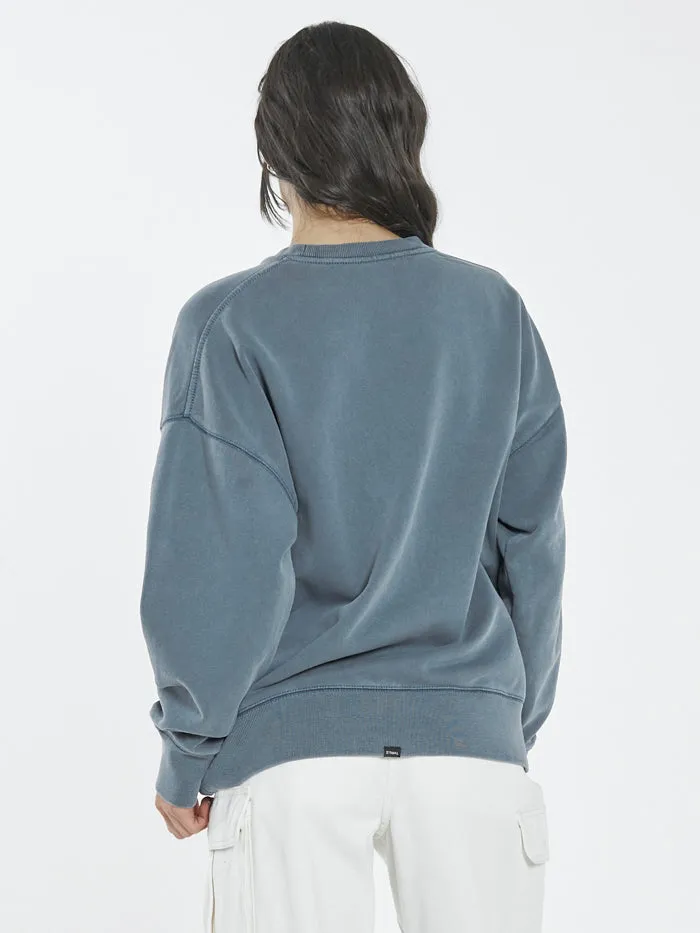 Bad Habits Die Hard Slouch Crew - Airforce Blue sold by Thrills product image thumbnail 2