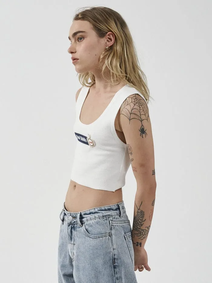 Habitually Bad Crop Rib Singlet - Dirty White sold by Thrills product image thumbnail 4