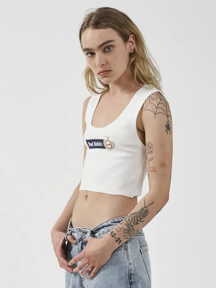 Habitually Bad Crop Rib Singlet - Dirty White sold by Thrills product image thumbnail 3
