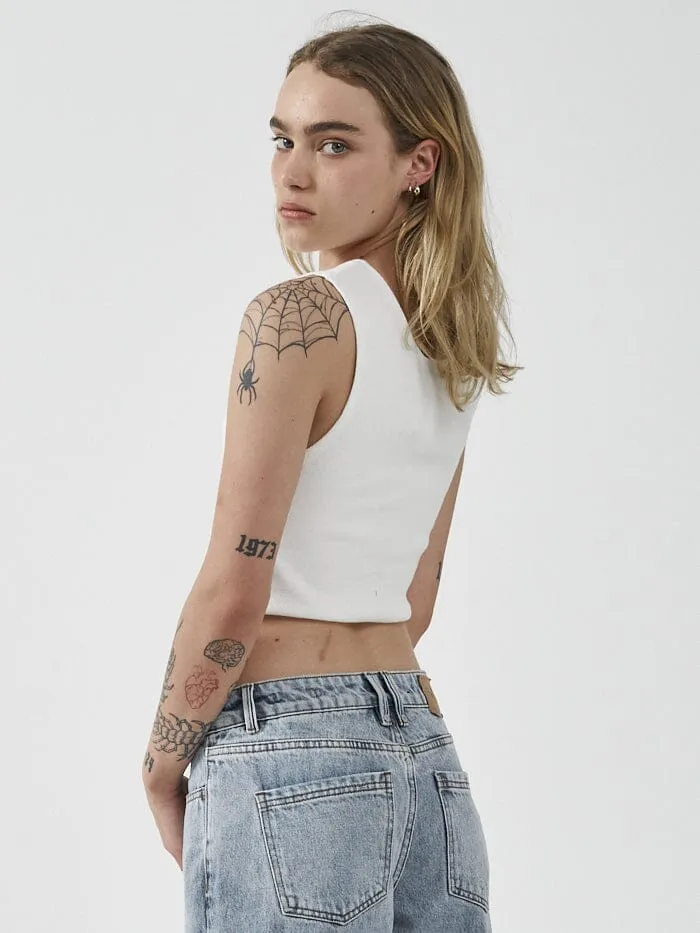 Habitually Bad Crop Rib Singlet - Dirty White sold by Thrills product image thumbnail 2