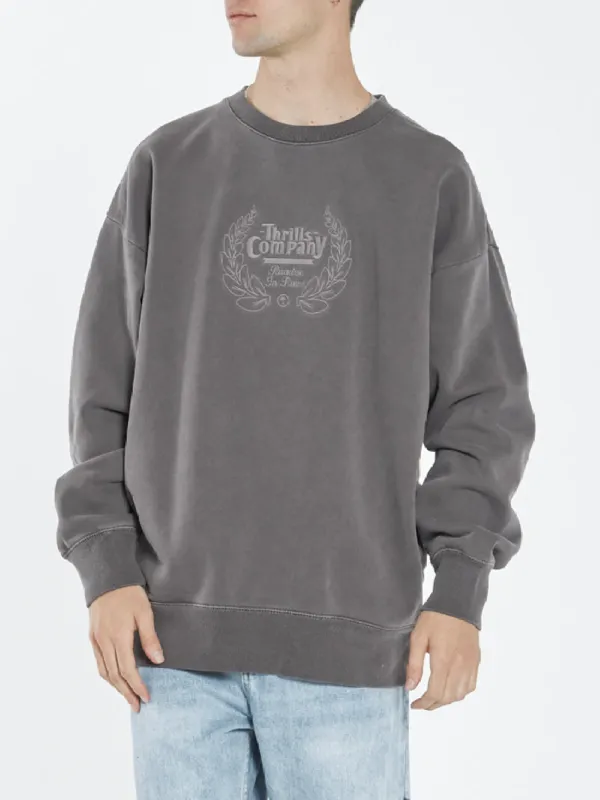Paradise Crest Slouch Crew Neck Fleece - Plum sold by Thrills