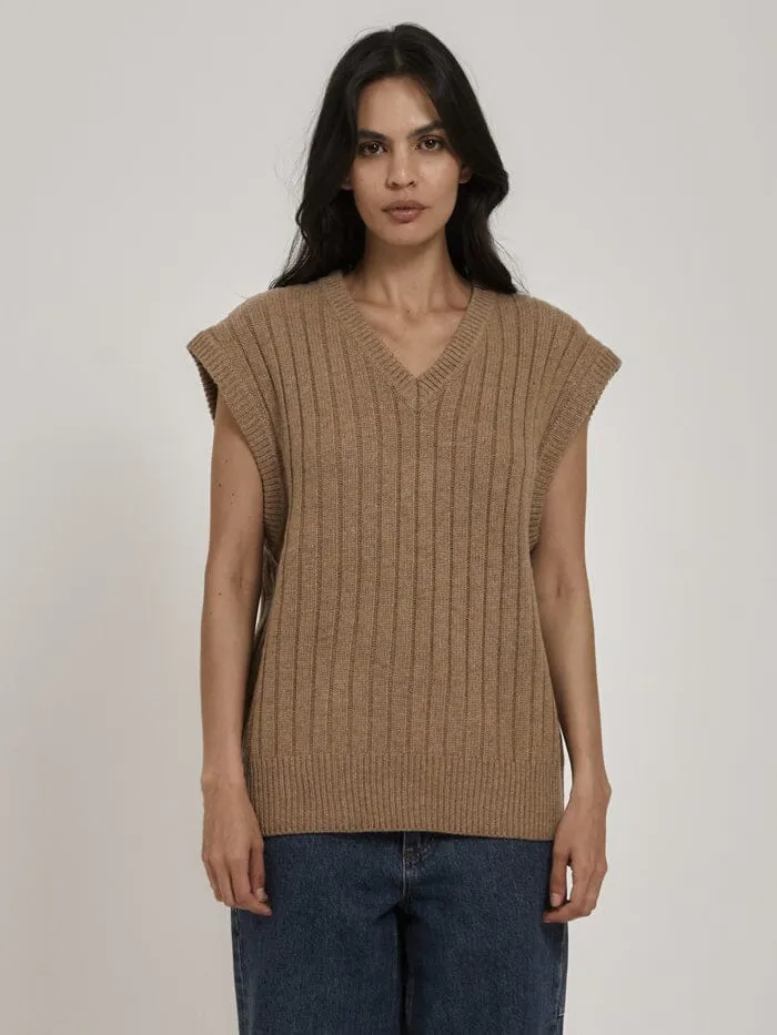 Darcy Knit Vest - Sand sold by Thrills