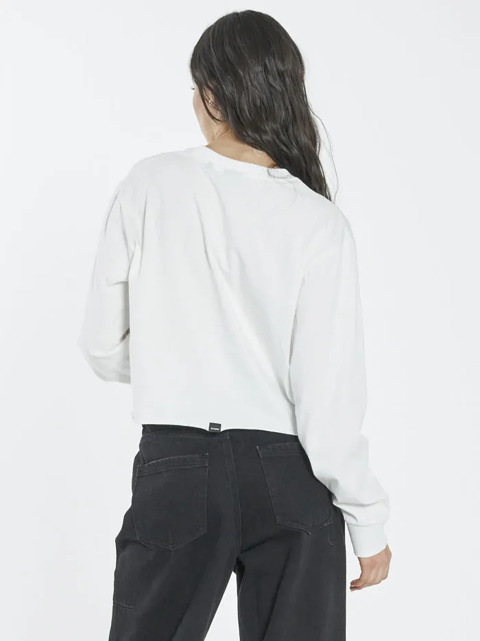 Bad Habits LS Merch Super Crop Tee - Dirty White sold by Thrills product image thumbnail 2