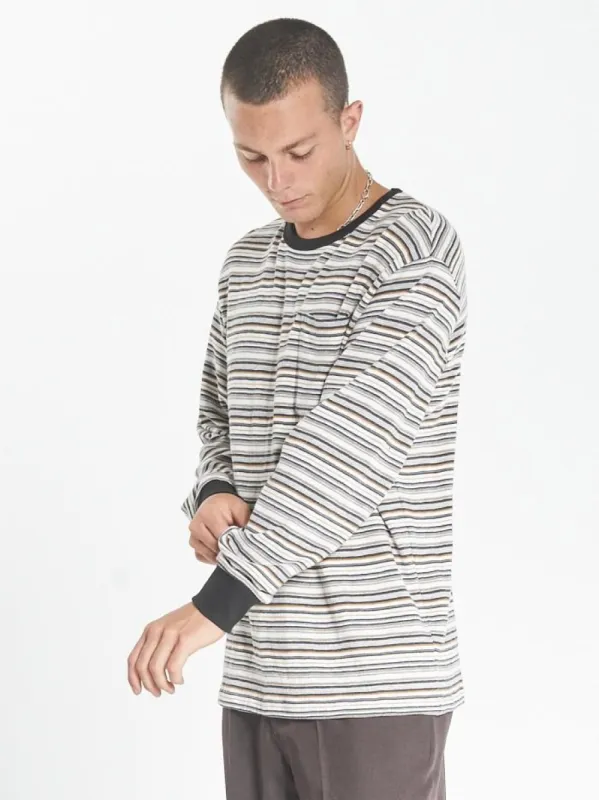 Indie Stripe Merch Fit Pocket Long Sleeve Tee - Heritage White sold by Thrills