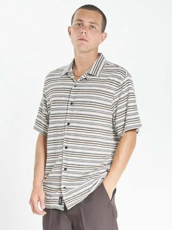 Indie Stripe Bowling Shirt  - Heritage White sold by Thrills