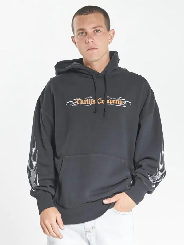 Strange Days Slouch Pull On Hood - Washed Black sold by Thrills