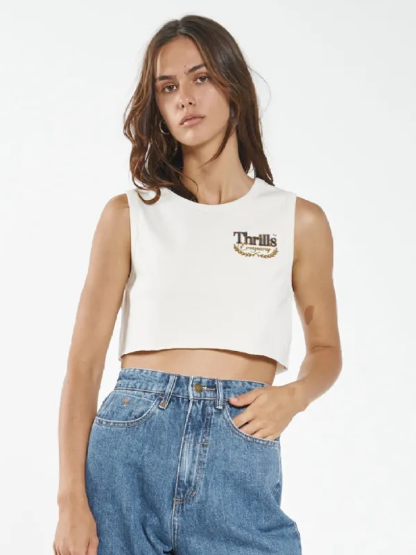 Deluxe Super Crop Tank - Unbleached sold by Thrills
