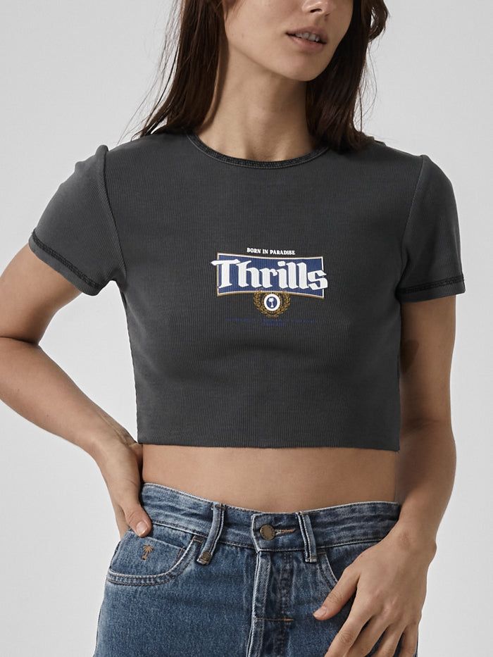 King Of Thrills Baby Crop Tee - Merch Black sold by Thrills product image thumbnail 5