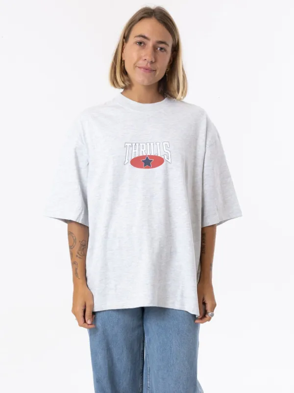 Full Ride Oversized Tee - White Marle sold by Thrills