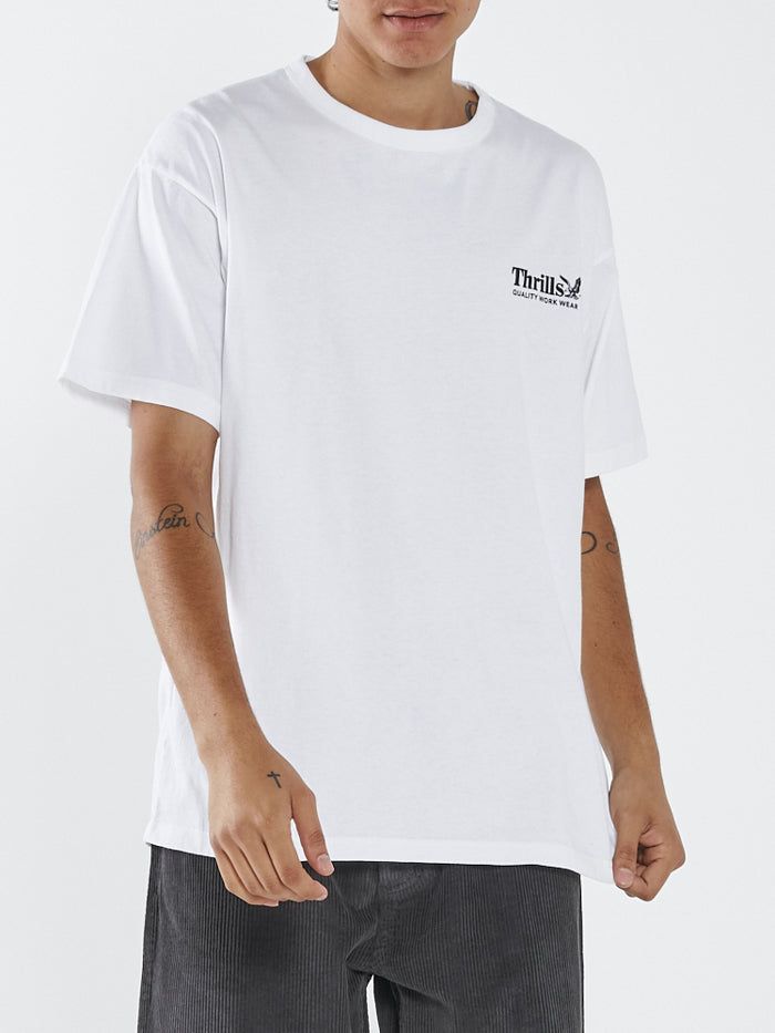 Thrills Workwear Box Fit Tee - White sold by Thrills product image thumbnail 3