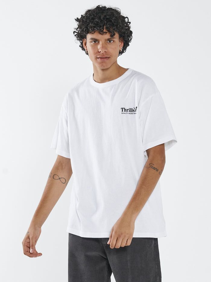 Thrills Workwear Box Fit Tee - White sold by Thrills