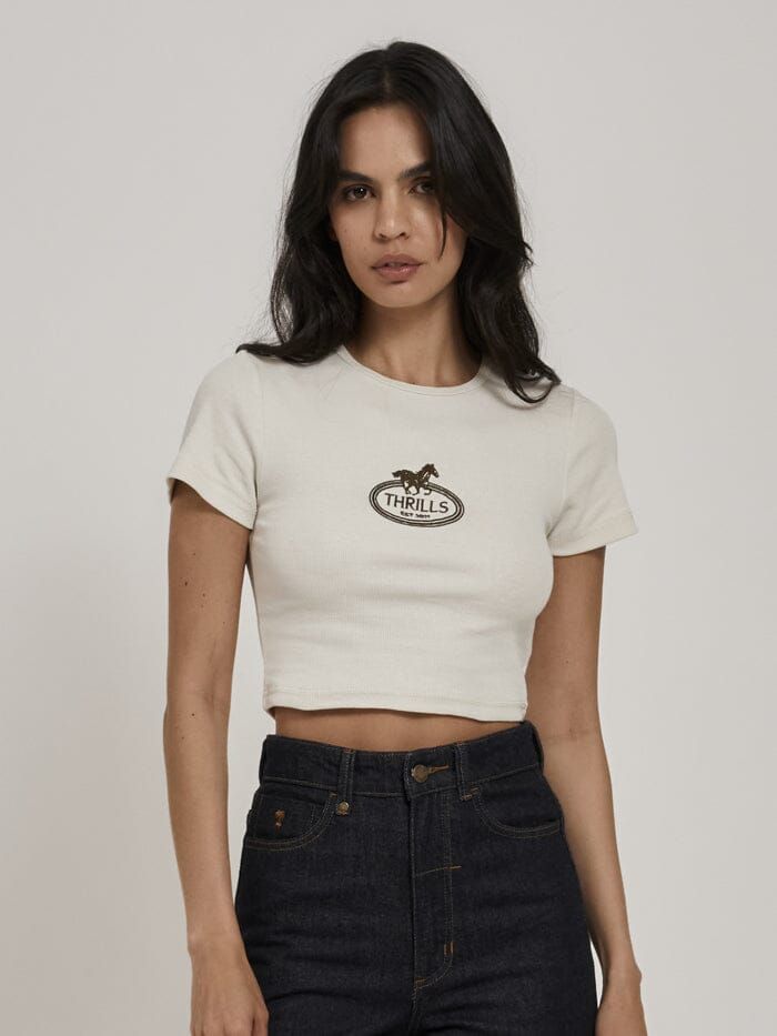 Chariot Oval Baby Tee - Heritage White sold by Thrills